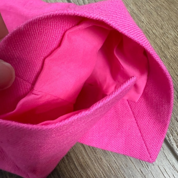J. Crew Factory Linen Blend Broadway Blazer Bright Pink Sz 8 - Picture 9 of 12